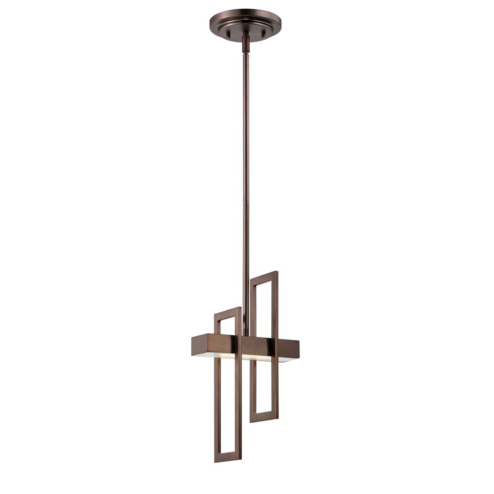 Nuvo Lighting 62/126  Frame - 1 Module Pendant with Frosted Glass in Hazel Bronze Finish